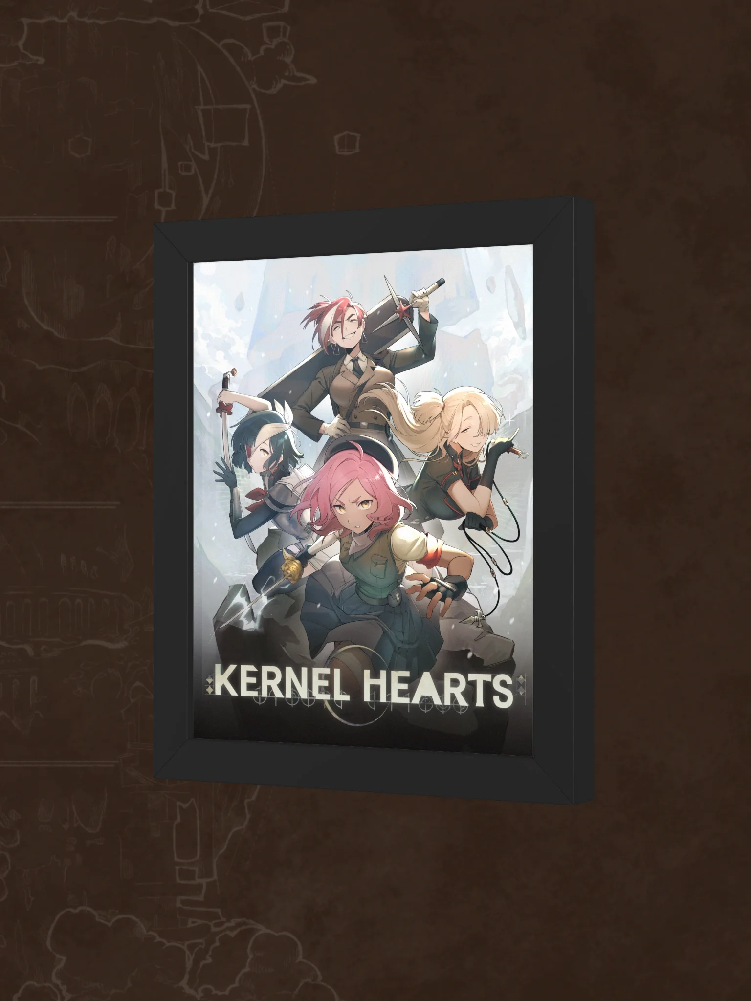 Framed Kernel Hearts Key art print product image (3)