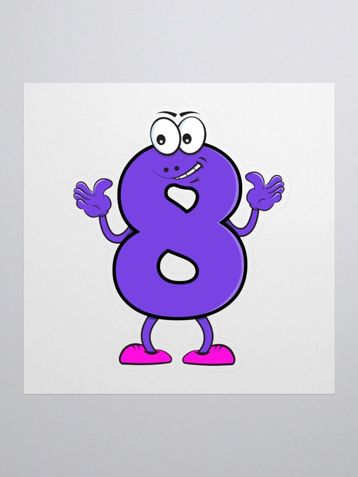 NUMBER 8 THUMBS-UP STICKER product image (1)