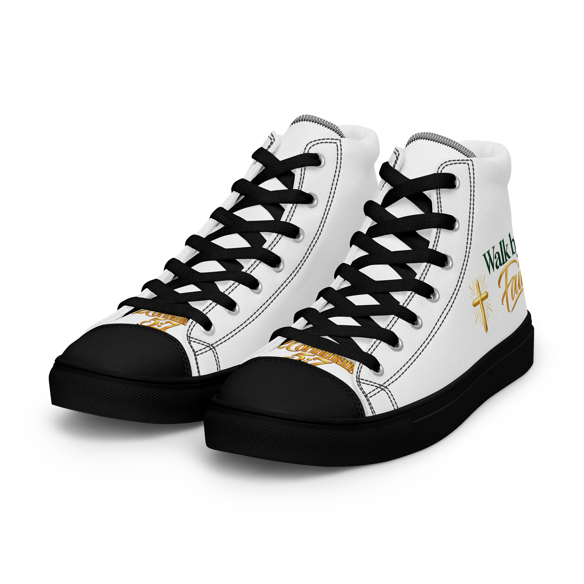 Walk by Faith Women’s High-Top Sneakers – 2 Corinthians 5:7 product image (6)