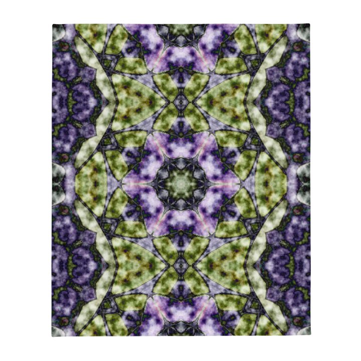 Bohemian 6 Pointed Madala Green and Purple/ Throw Blanket by Allcolor product image (1)