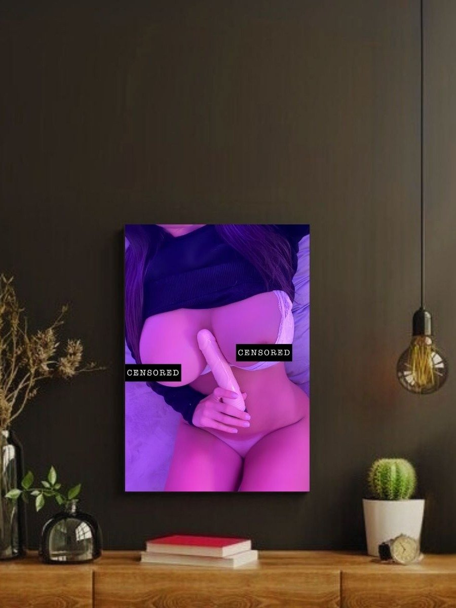 Cosplay Corner x Wavebunny.exe NSFW Metal Print | Purple Glow Lingerie product image (2)