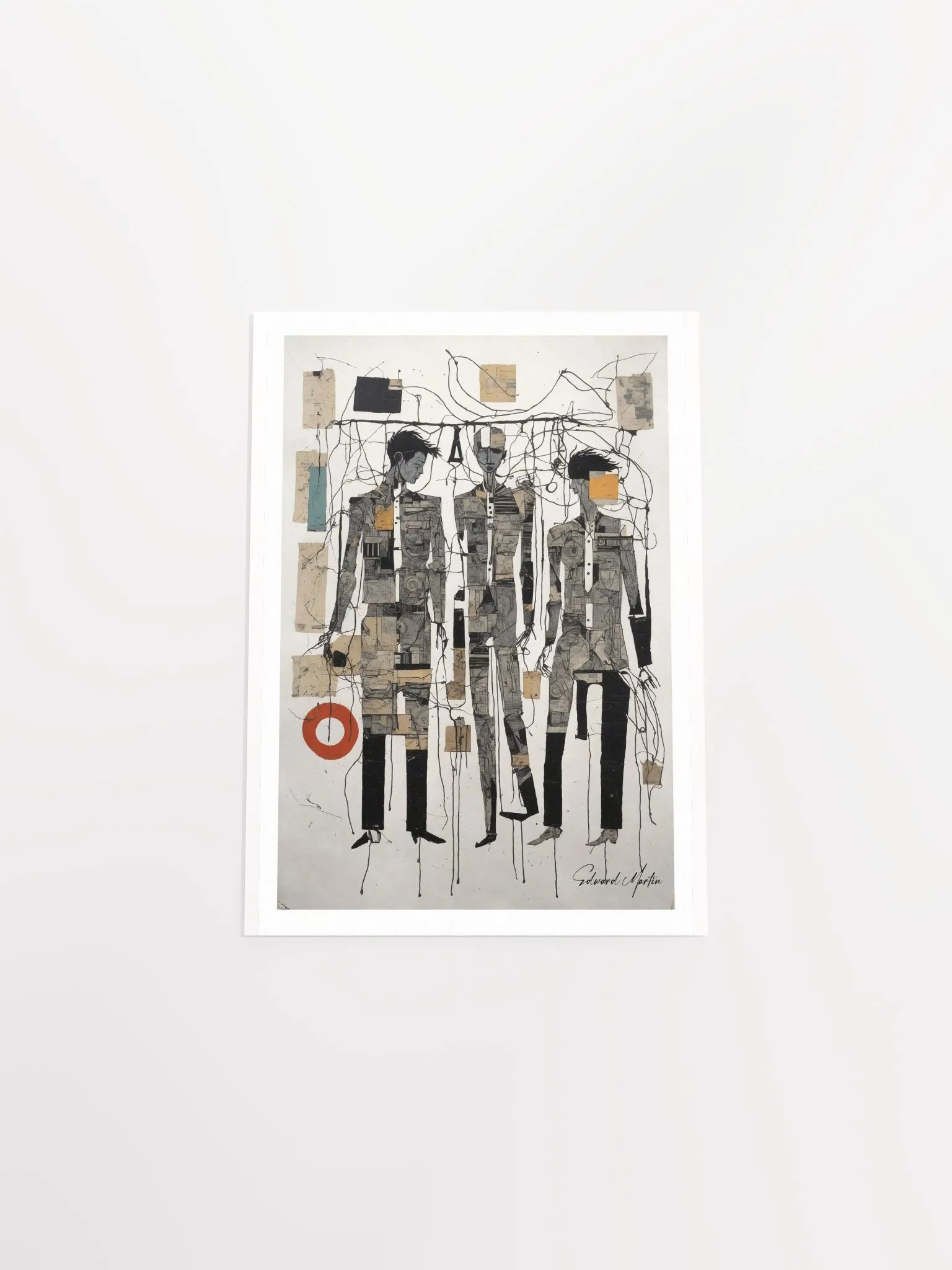 'l'homme no.04' by Edward Martin-Abstract Collage Trio Poster product image (5)