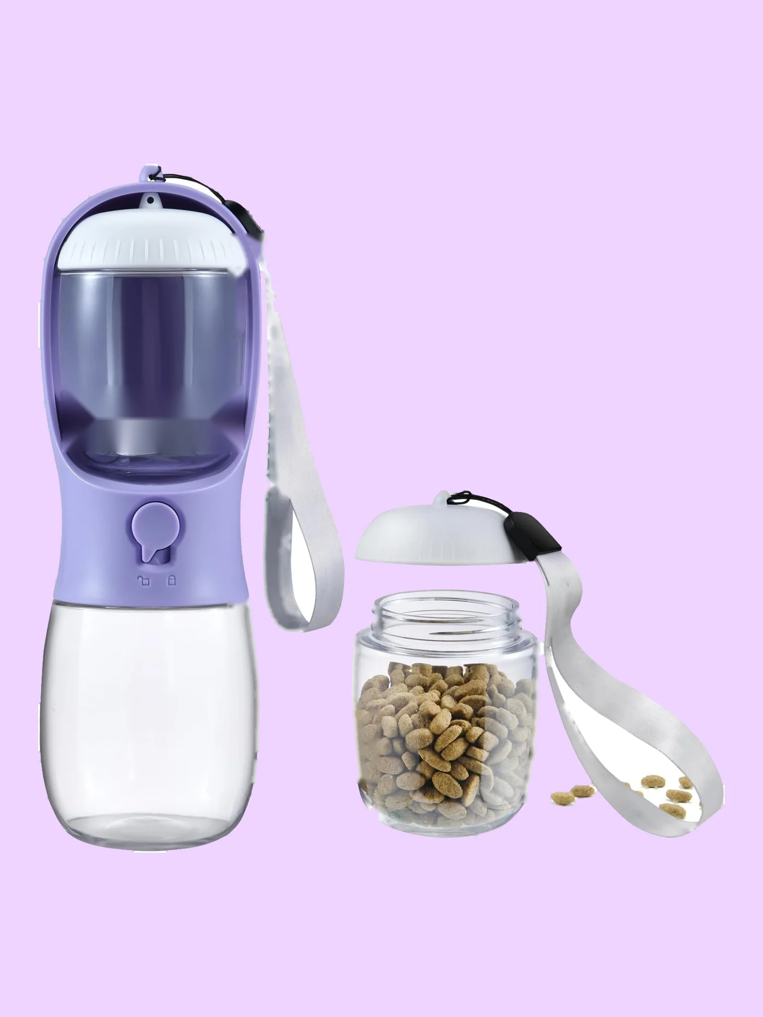 Portable Dog Water Bottle with Treat Container product image (1)