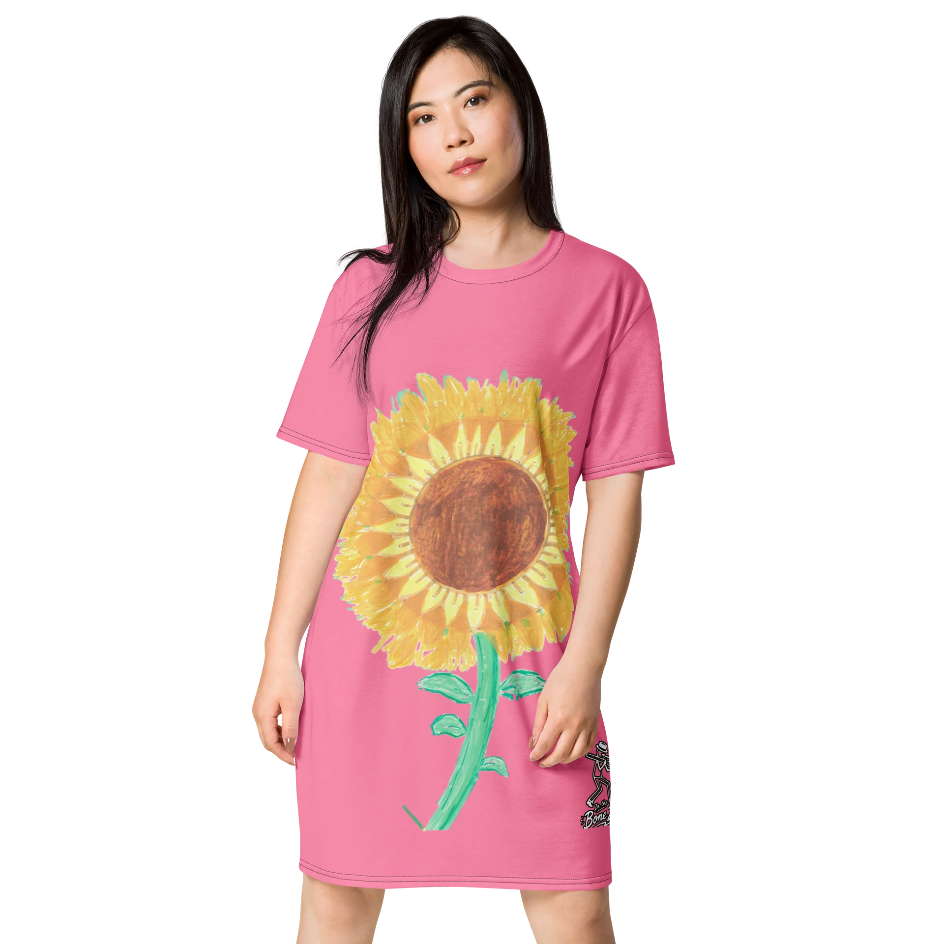 Sunflower Bloom Pink T-Shirt Dress product image (1)