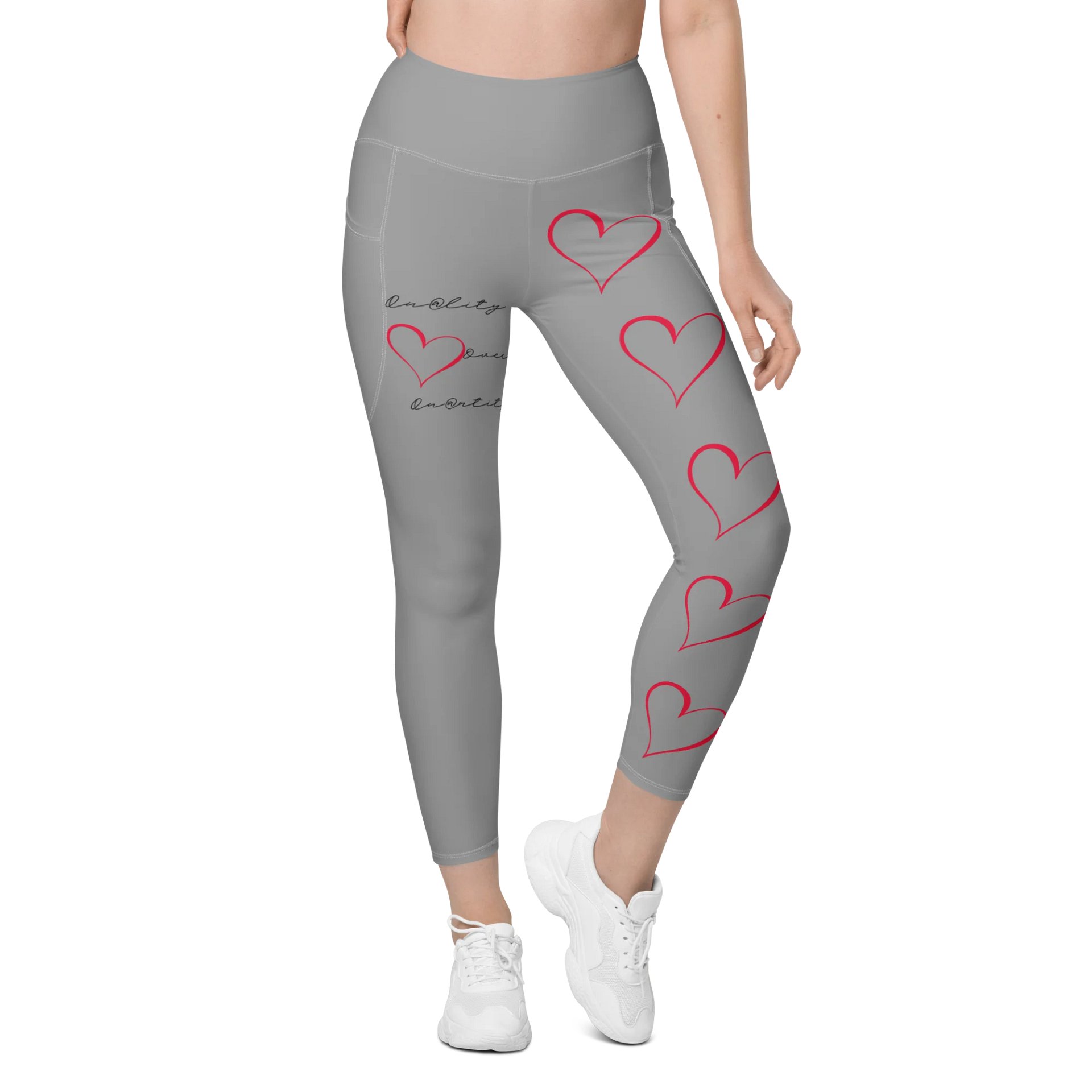 "Qu@lity He@rt" Leggings (Grey) product image (1)