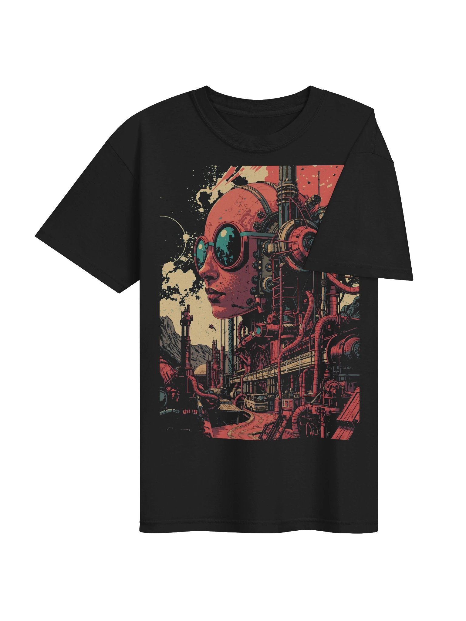 Retro-Futurist Mechanical Giant Heavyweight T-Shirt product image (7)