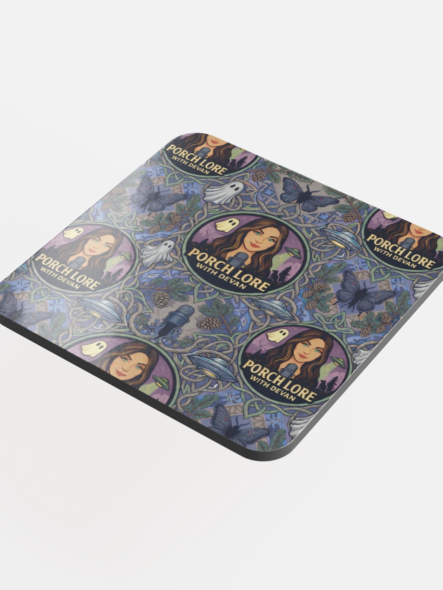 PORCH LORE DEVAN PERIWINKLE MOTH CORK COASTER product image (4)