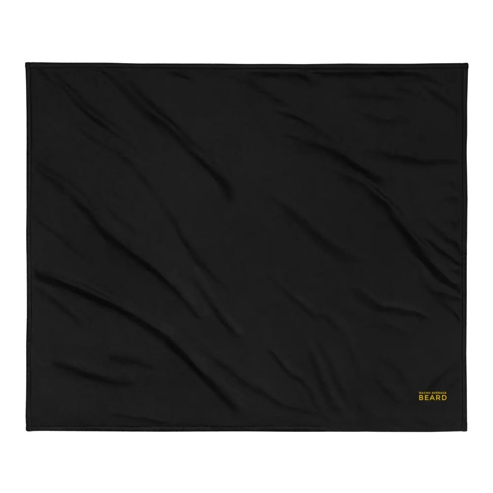 Nacho Average Beard Embroider Sherpa Blanket (Black/ Gold) product image (2)