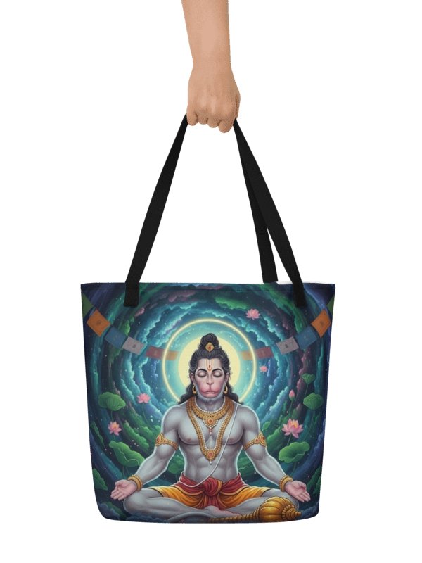 Hanuman Dhyana Tote Bag – Cosmic Meditation & Inner Strength product image (4)
