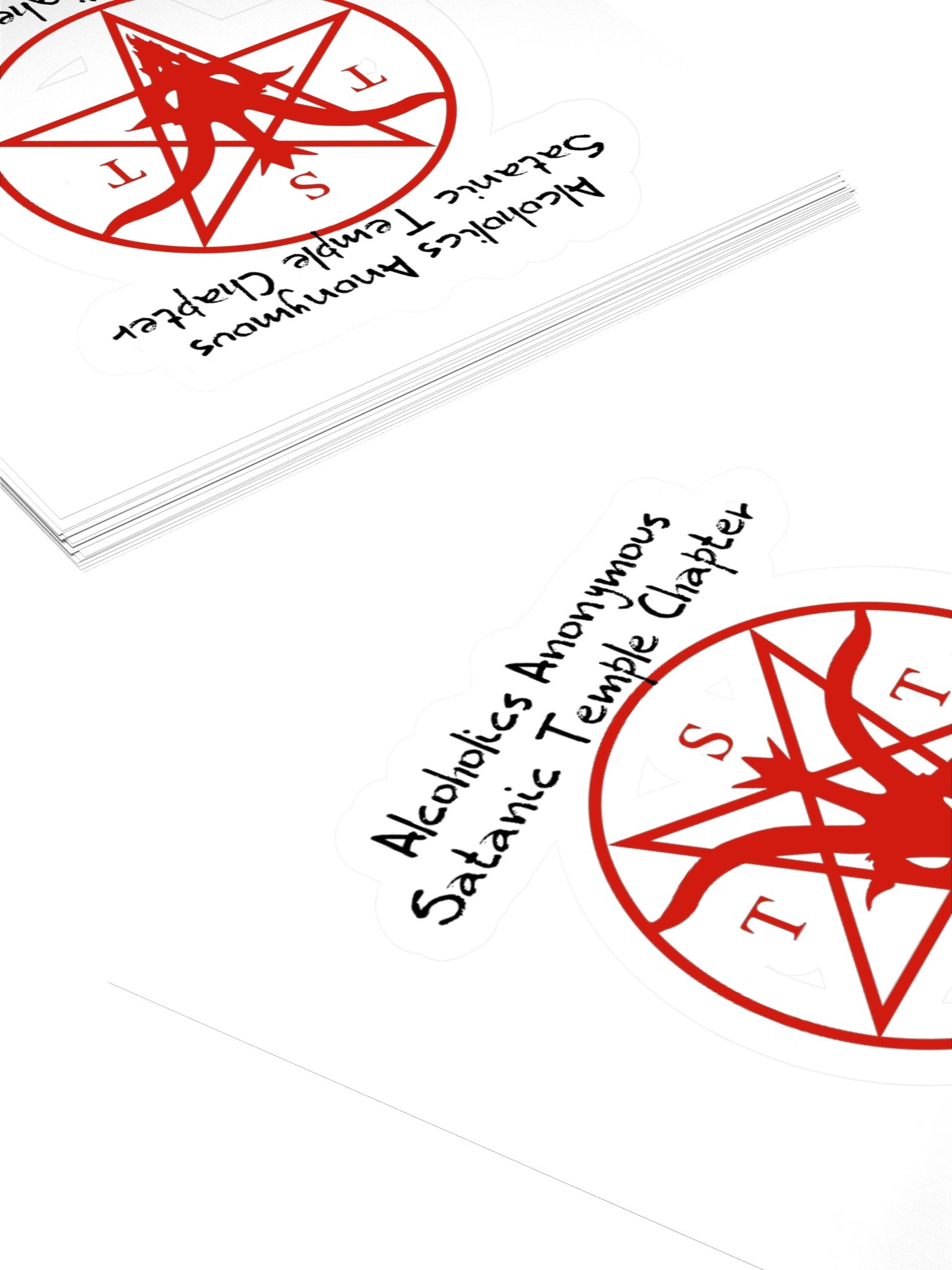 Alcoholics Anonymous Satanic Temple F*ck Your Higher Power Kisscut Sticker product image (4)