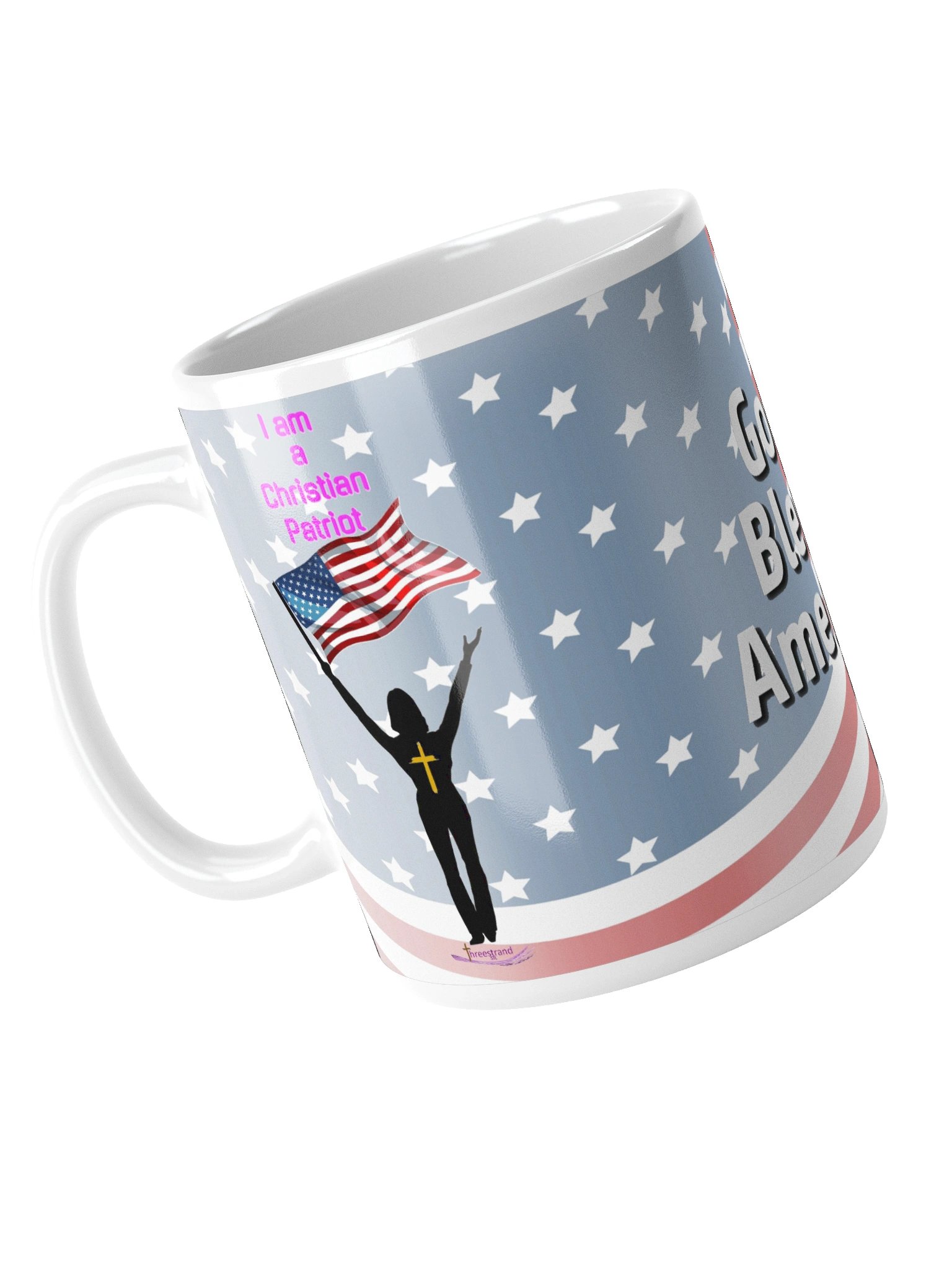 God Bless America — Christian Patriot Glossy Mug - Female product image (5)