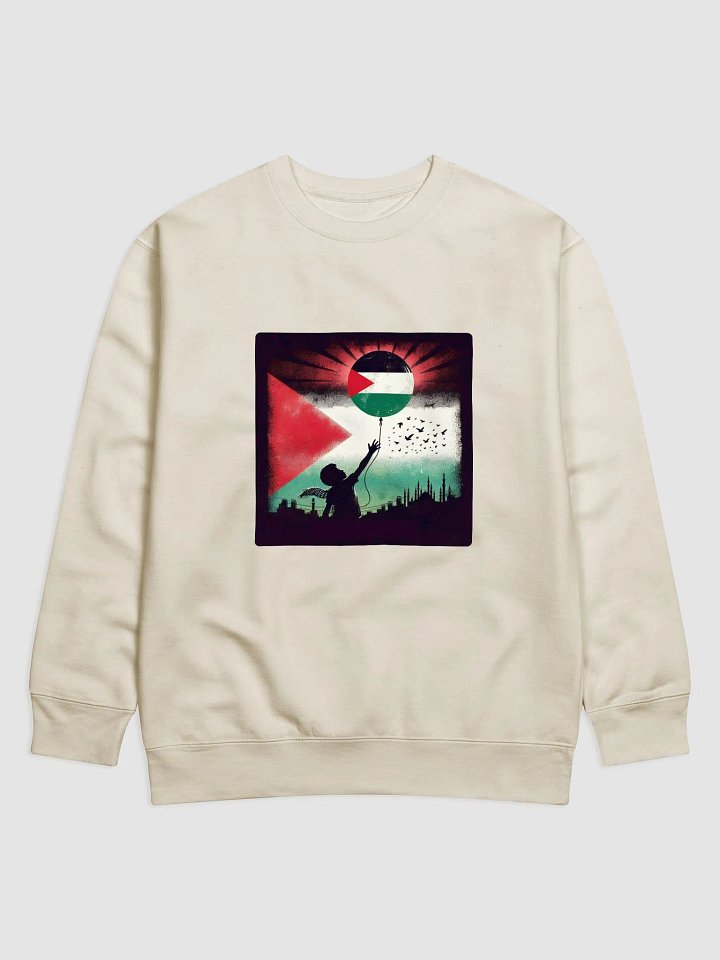 Palestinian Flag Balloon Silhouette Sweatshirt | Free Palestine AI Work product image (5)