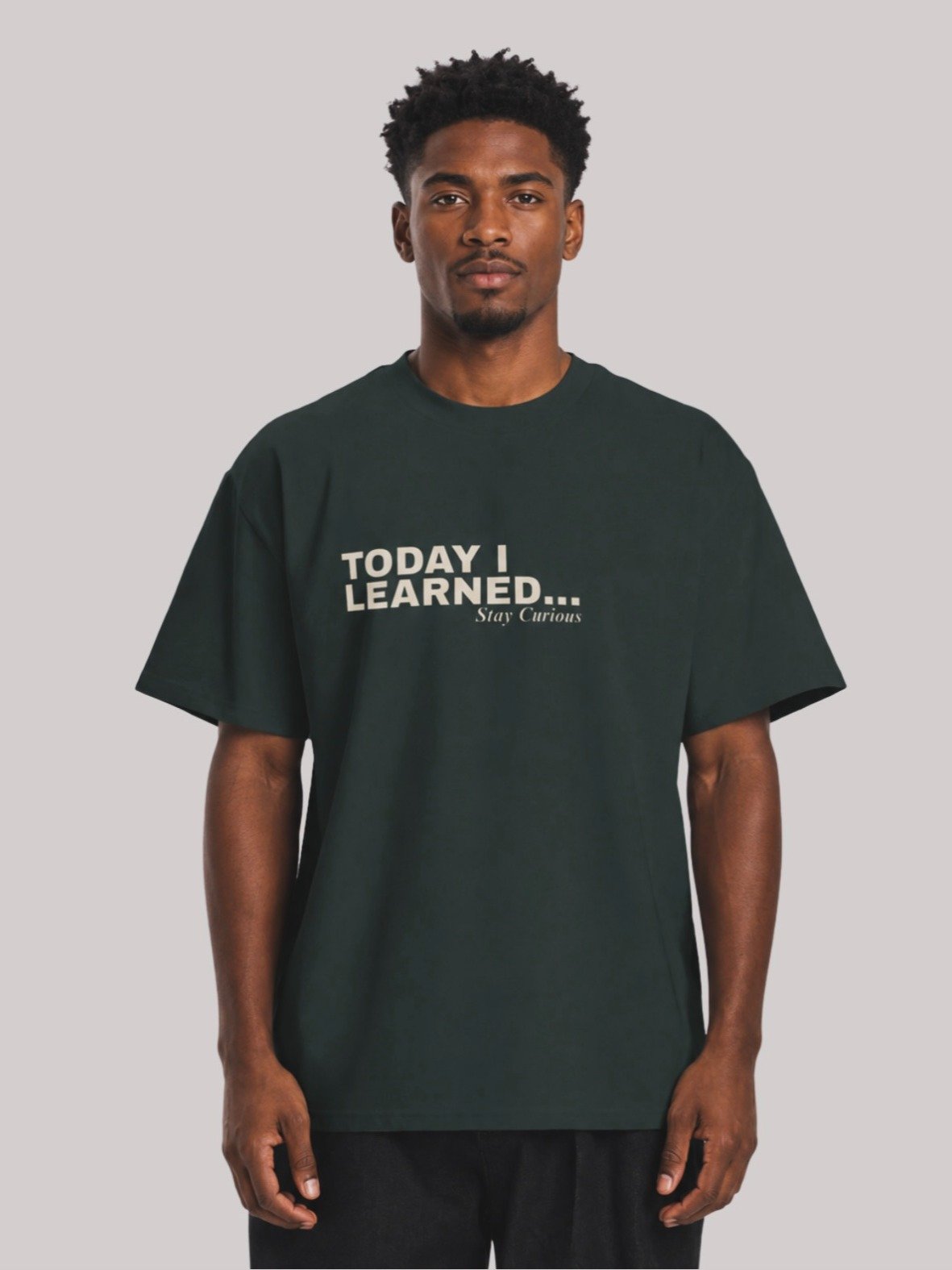 Today I Learned Heavyweight Tee (Pine Green) product image (3)