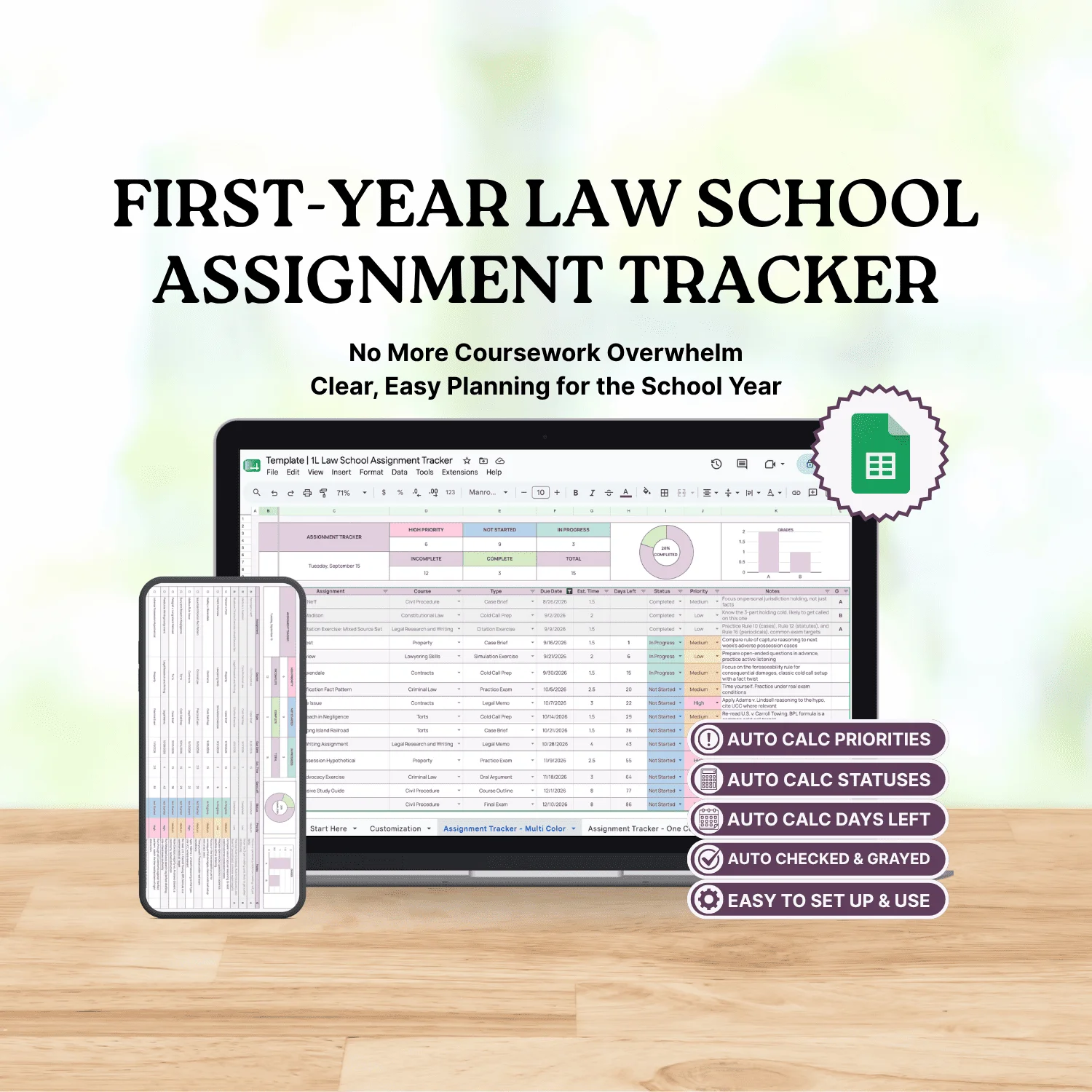 Law School Assignment Tracker L1 product image (1)