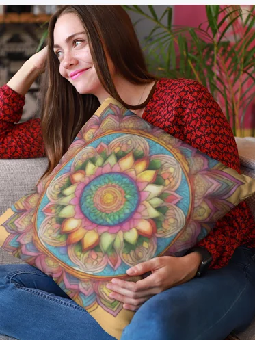 Golden Bloom Mandala - Pillow product image (2)