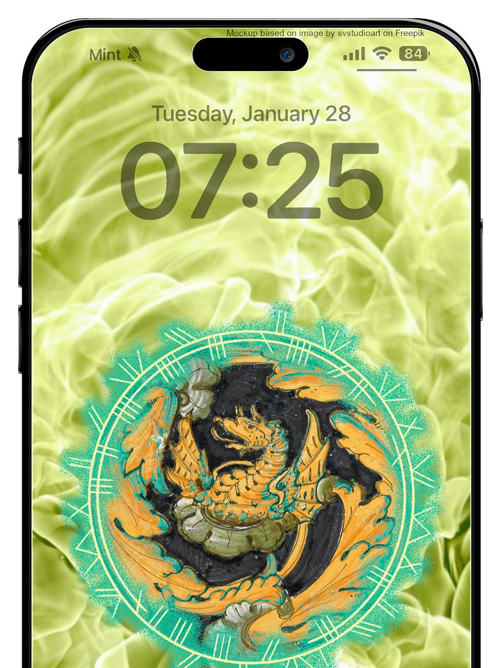 Brass Dragon Phone Wallpaper product image (1)