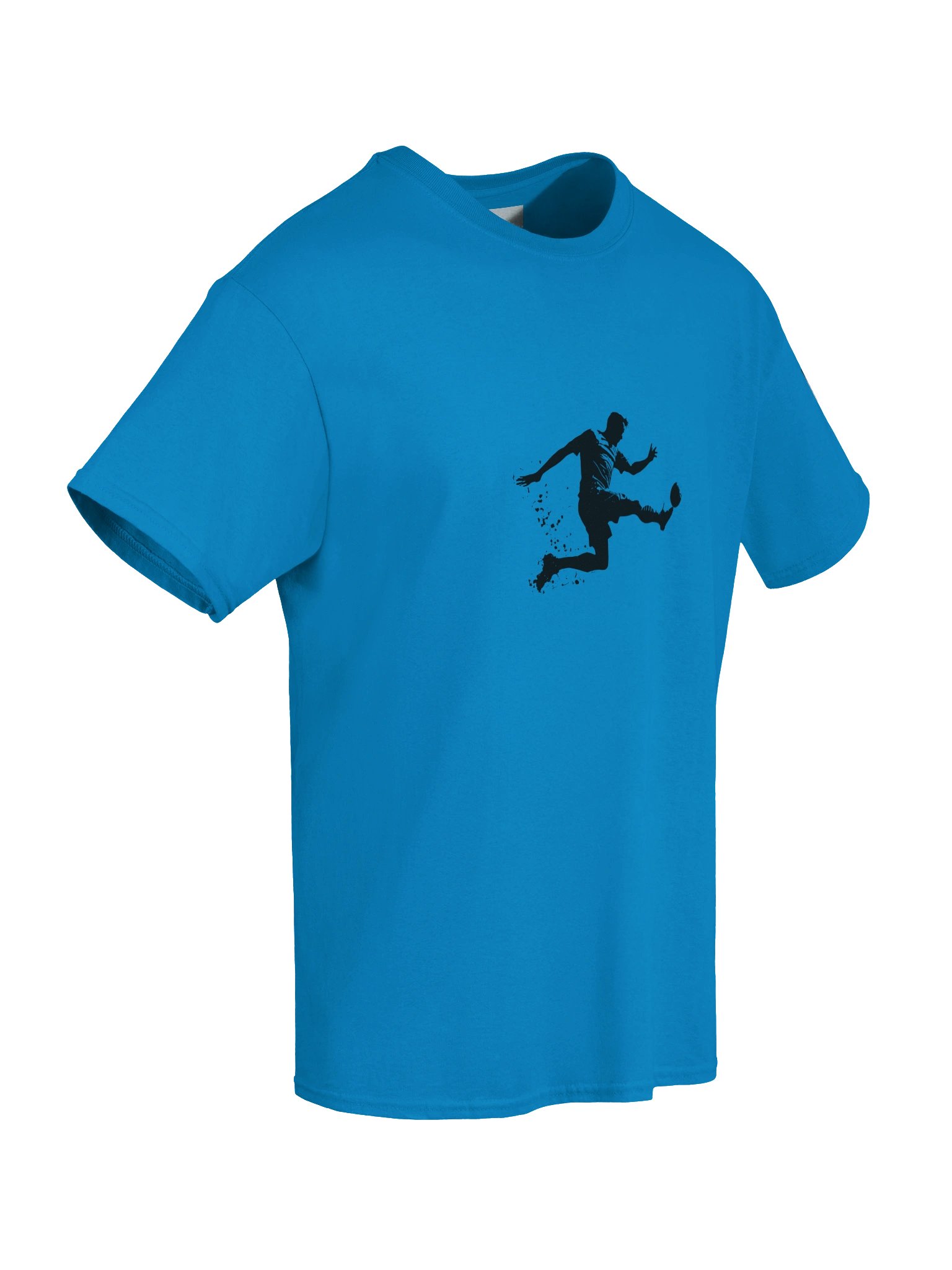 Football Player Silhouette Blue T-Shirt – Premium Unisex Soccer Graphic Tee product image (6)