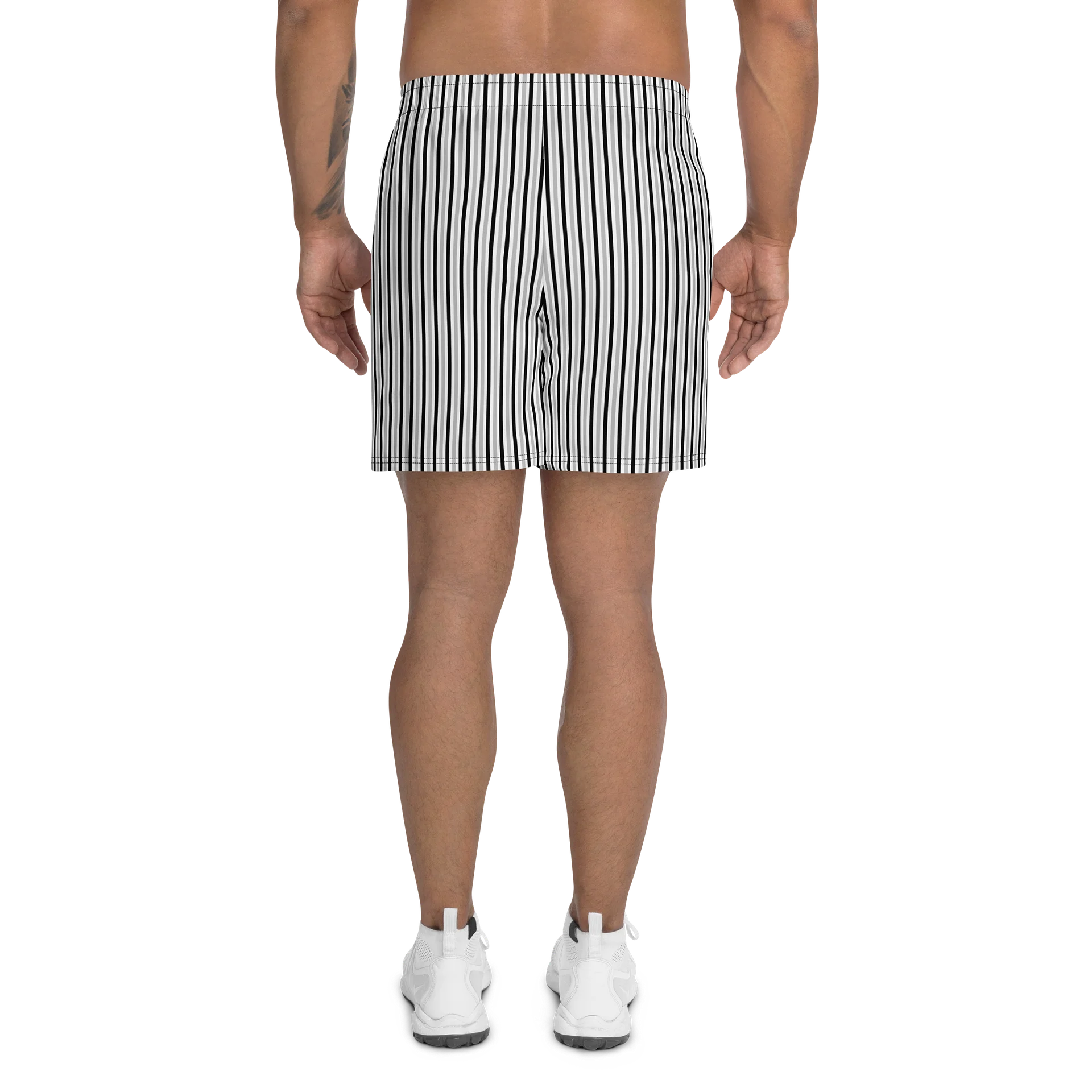 Monochrome Stripe Athletic Long Shorts product image (4)