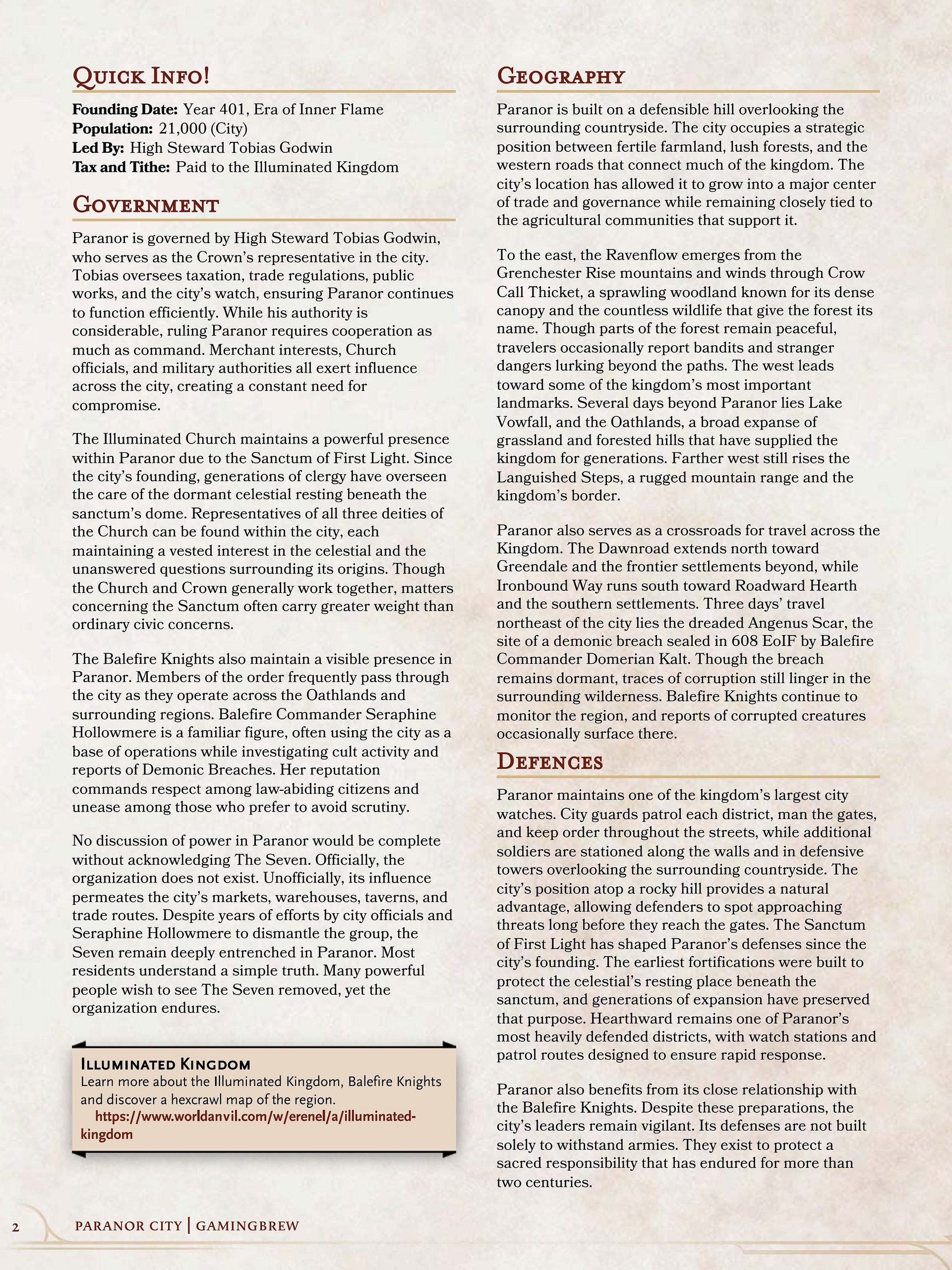 Paranor City | Short Rest Settlements product image (3)