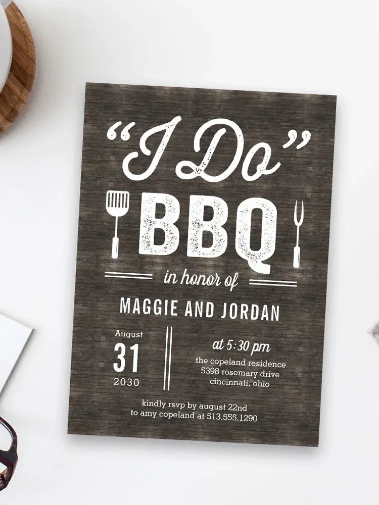 I Do BBQ Wedding Rehearsal Dinner Invitation Canva Template BBQ product image (1)