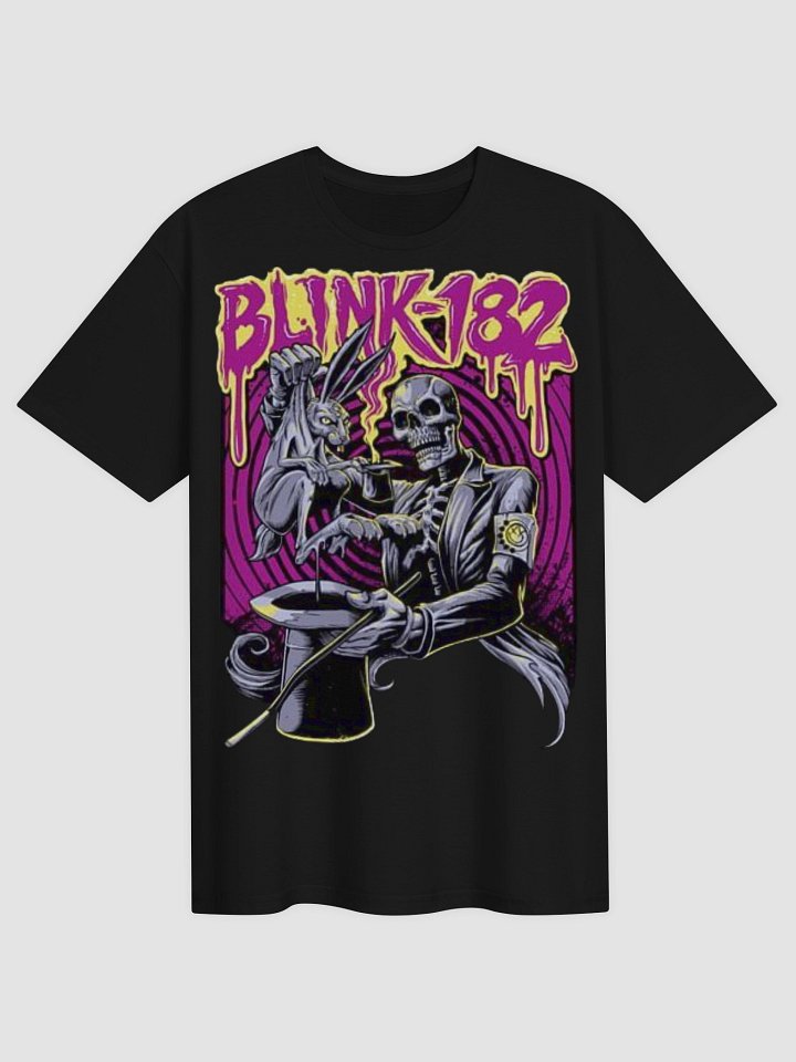 Blink-182 Skeleton Magician T-Shirt | Gothic Punk Graphic Band Tee | Vintage Pop Punk Streetwear Shirt product image (1)
