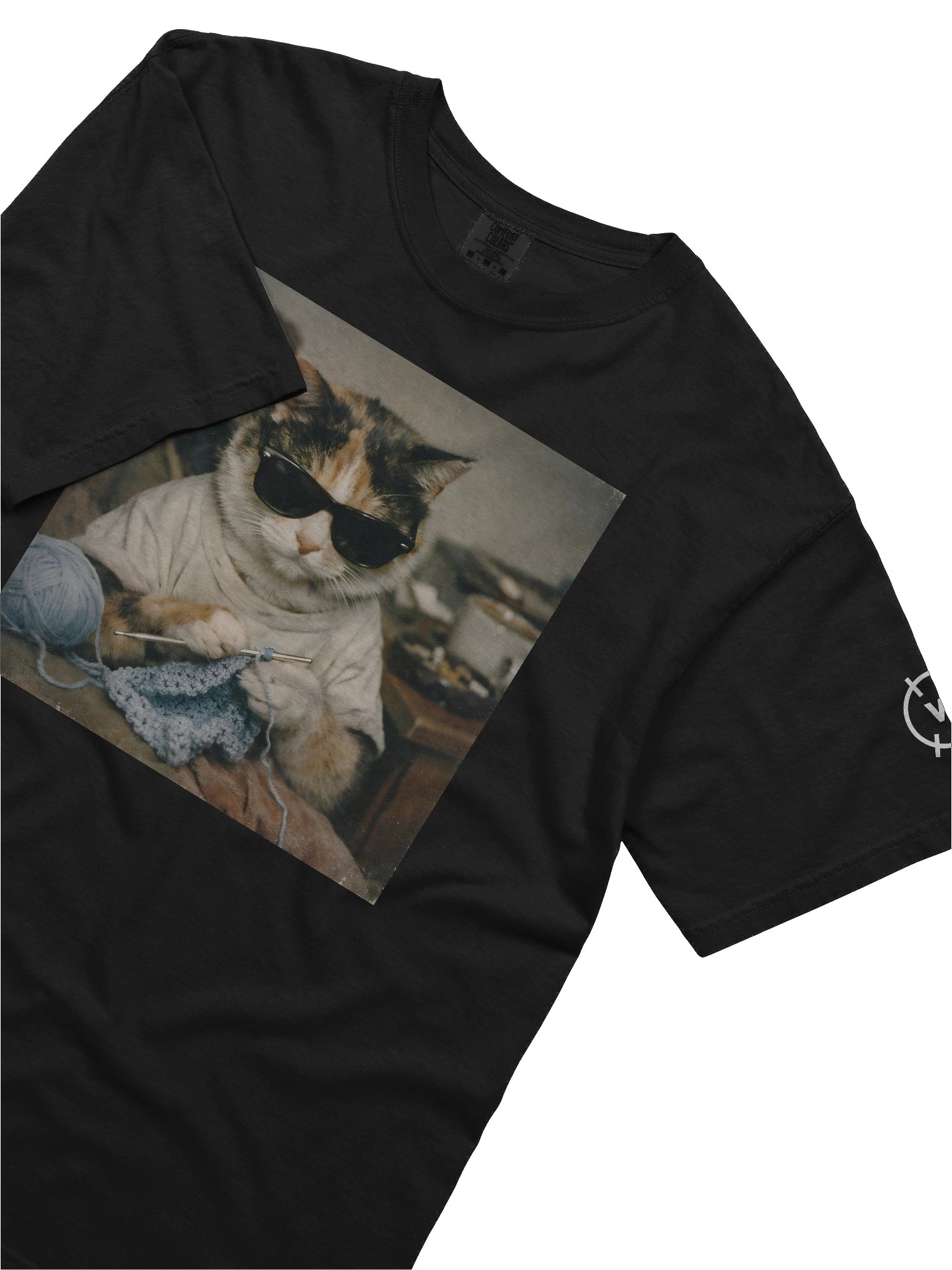 Cat Crocheting Vintage Photo Tee product image (5)