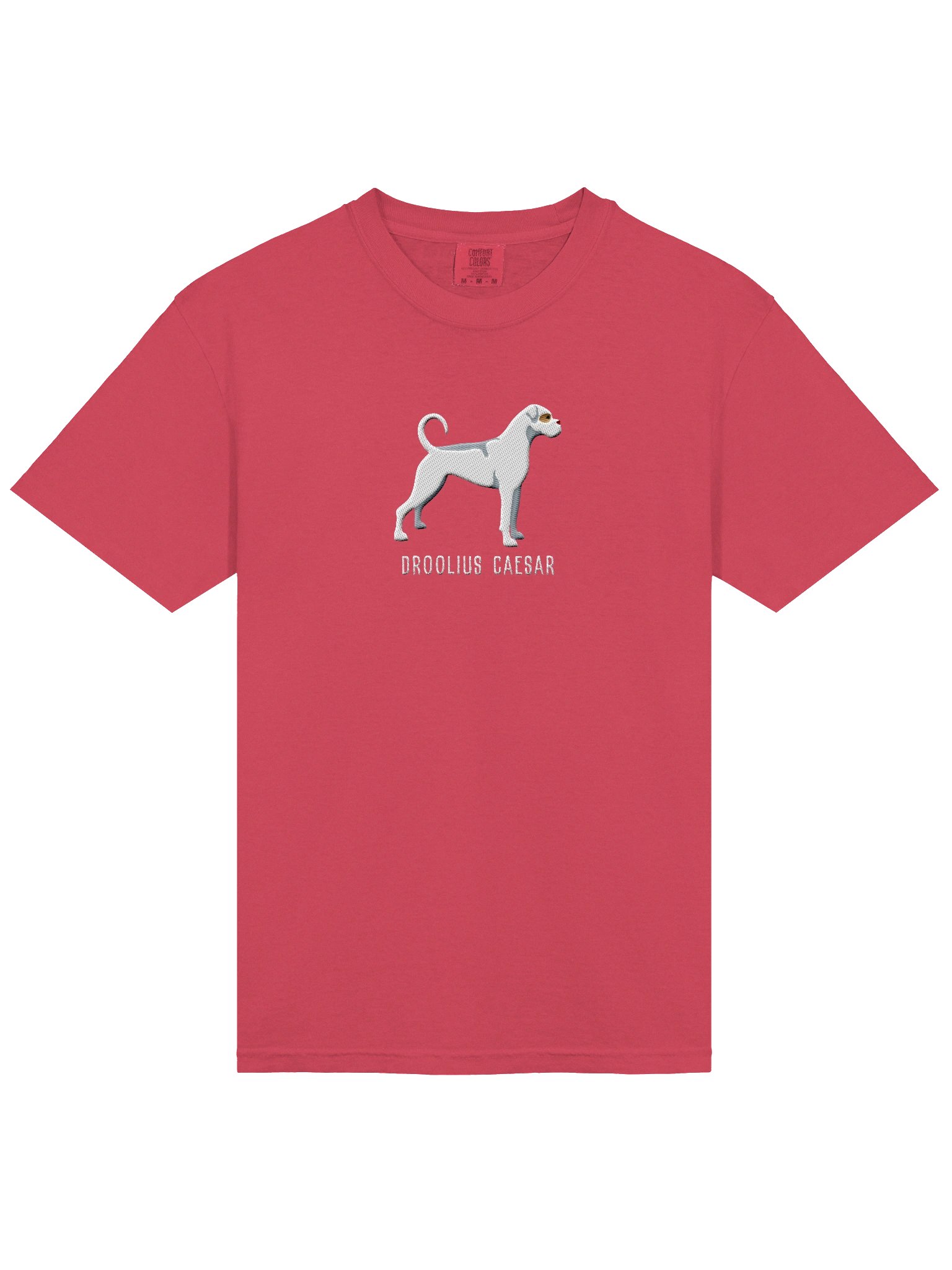 Droolius Caesar T-Shirt(Embroidered) of a Boxer(White) product image (6)