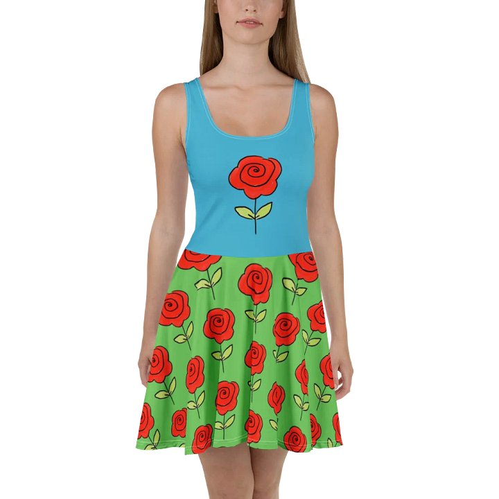 Whimsical Roses All-Over Print Sleeveless Skater Dress product image (1)