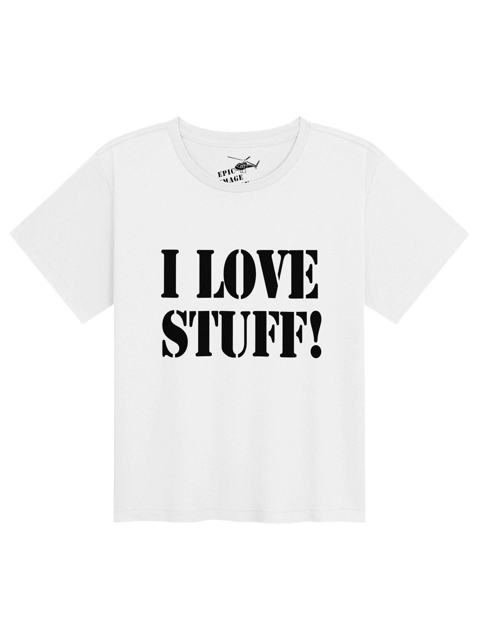 I LOVE STUFF! CROPPED T-WHITE product image (1)