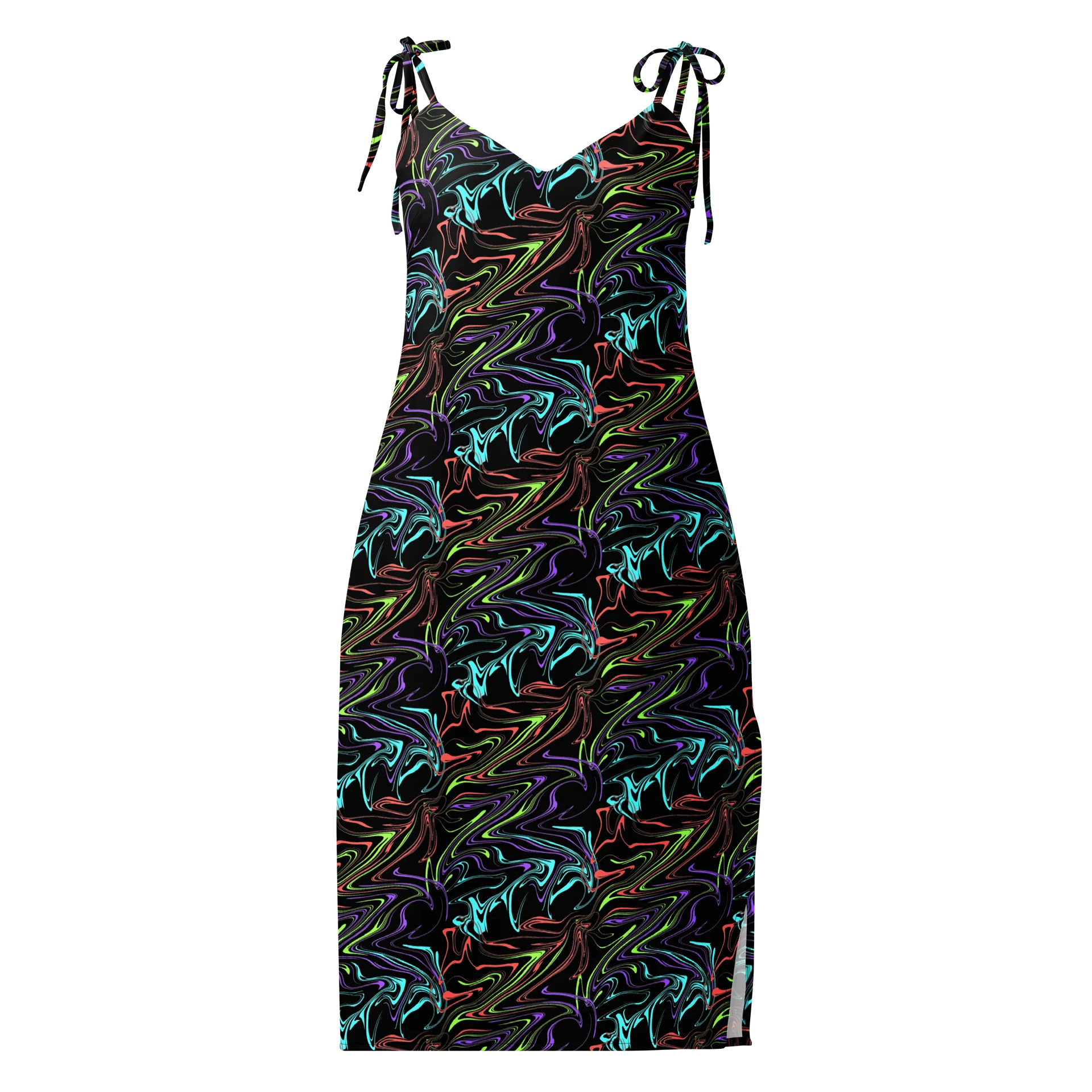 Colorful swirls All-Over Print Slip Dress product image (1)