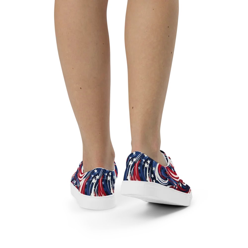 Patriotic Swirl Women's Canvas Shoes product image (11)