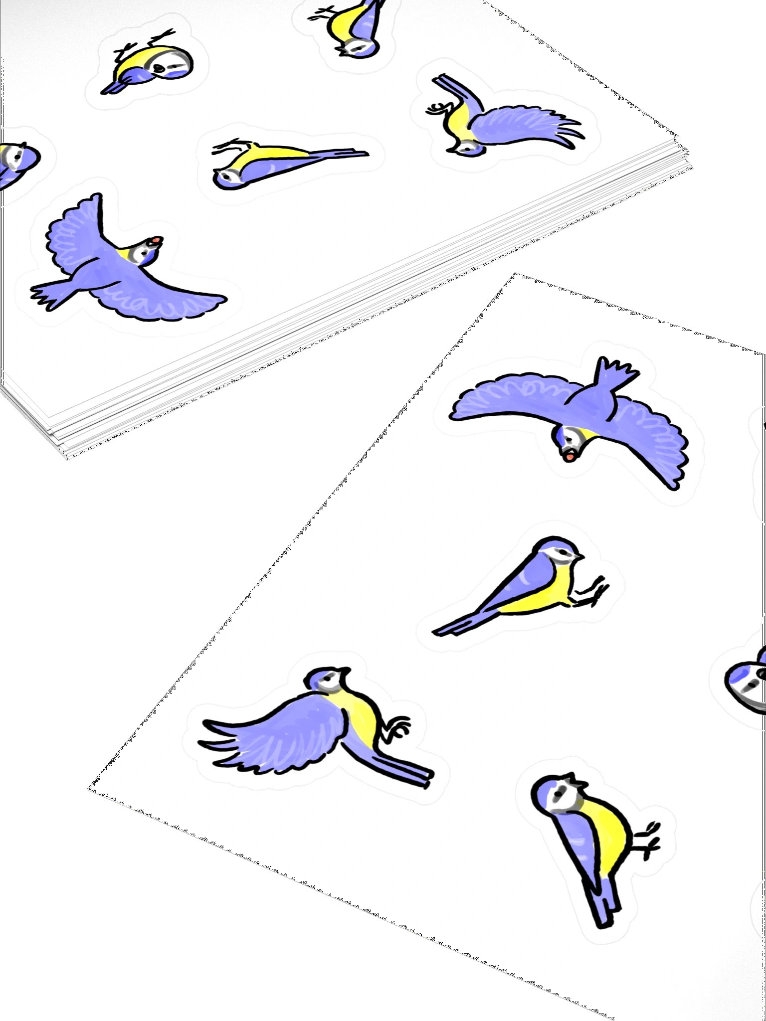 cute blue tit stickers product image (4)