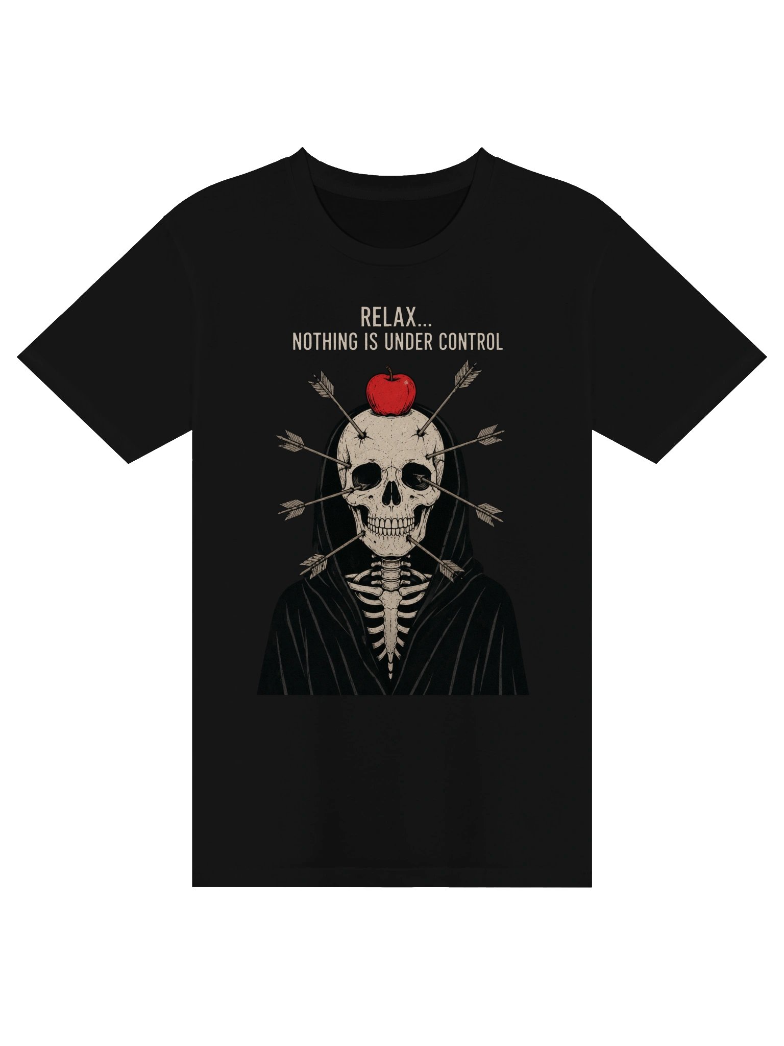 Relax Nothing Is Under Control Gothic Skull T-Shirt product image (1)