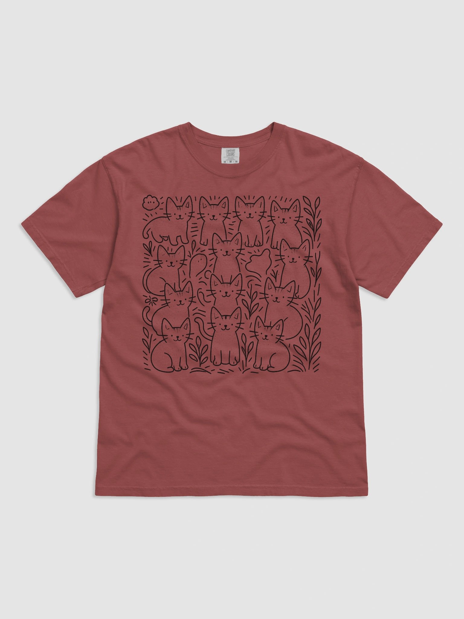 Whimsical cats and Florals T-Shirt product image (4)