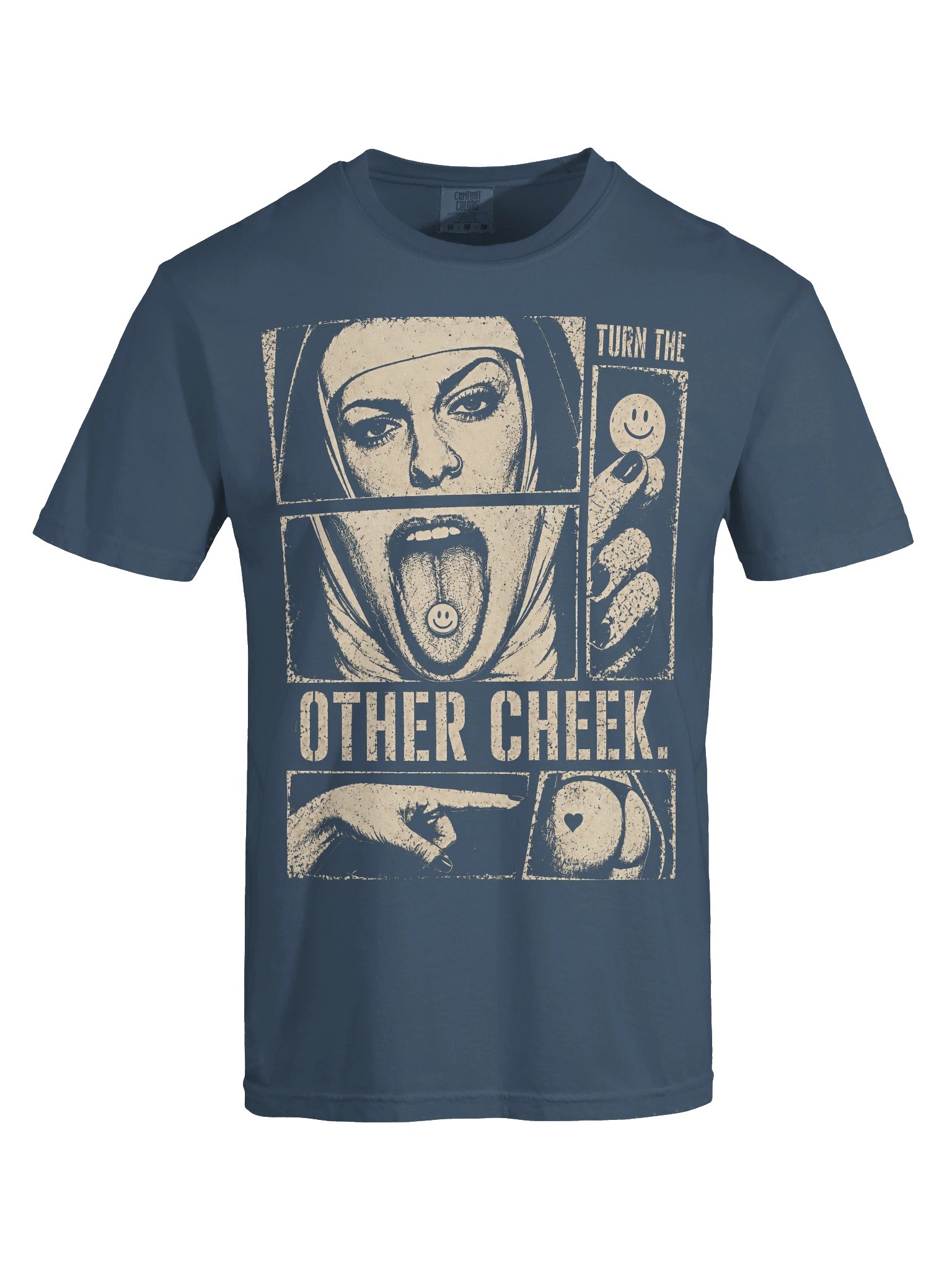 Turn the other cheek - Nun // Heavyweight Vintage Graphic Tee product image (40)