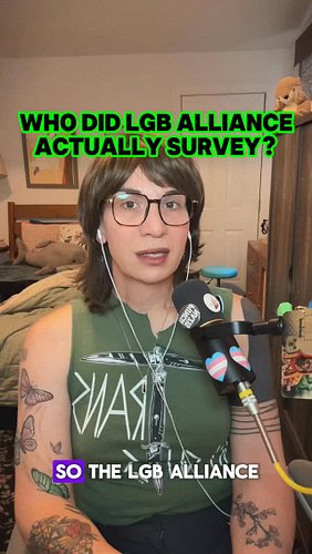 The survey was conducted among LGB Alliance supporters, and the report itself says the findings are not generalizable to the ...