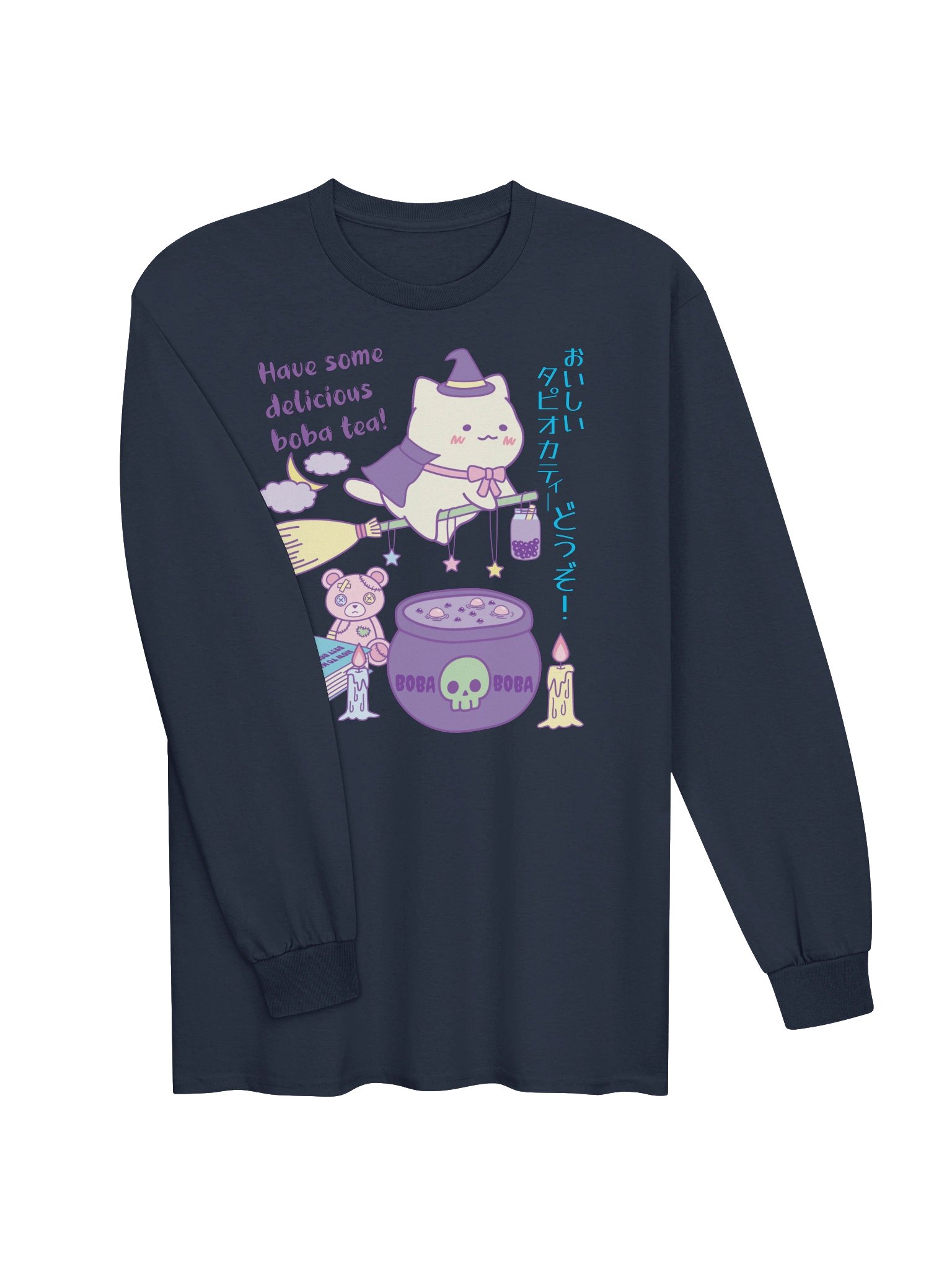 Boba Witch Cat - Unisex Adult Long Sleeve T-shirt product image (2)
