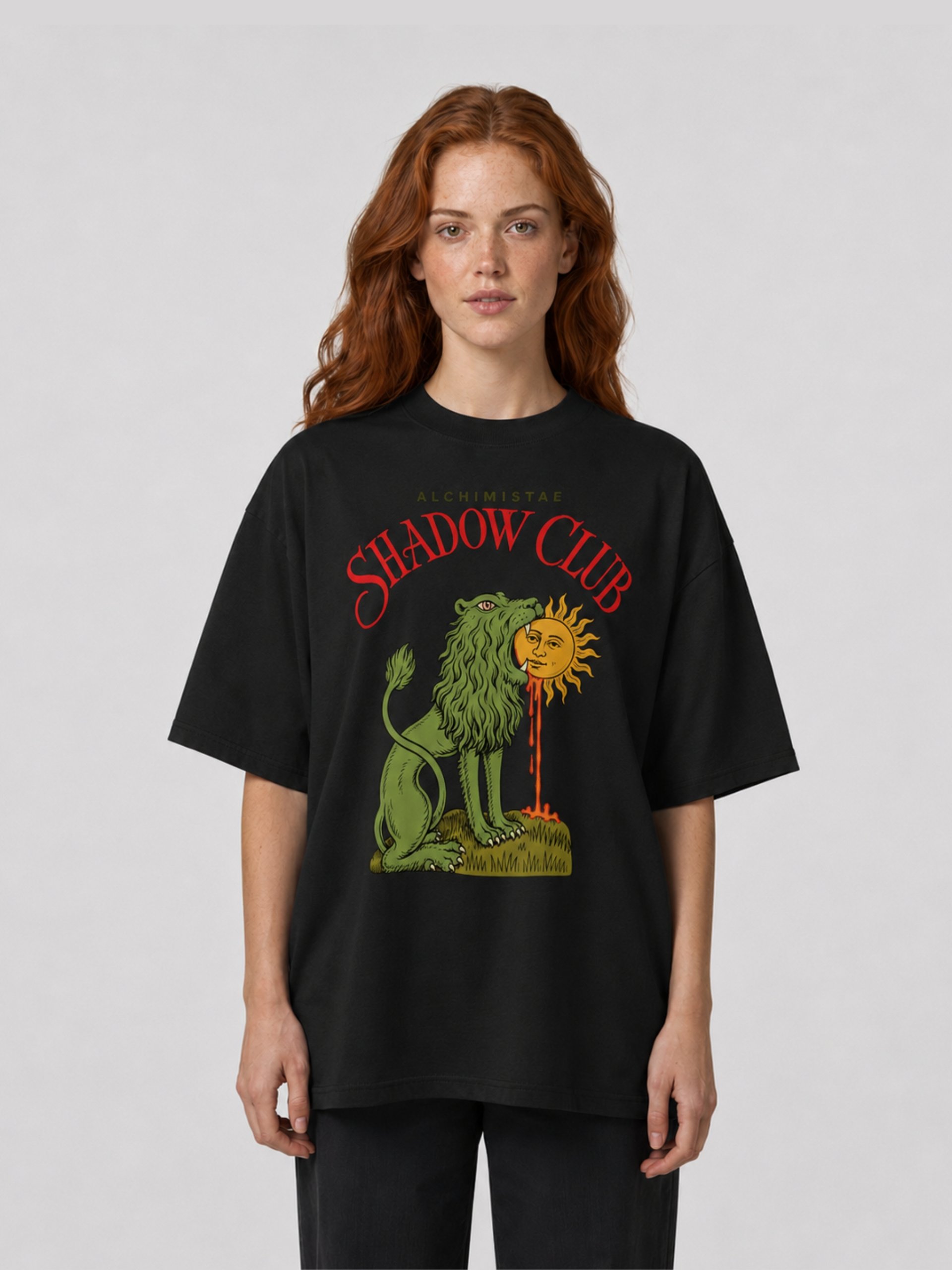 T-Shirt Unisex Oversize Coton Bio Poids Lourd - LION ALCHIMIQUE product image (3)