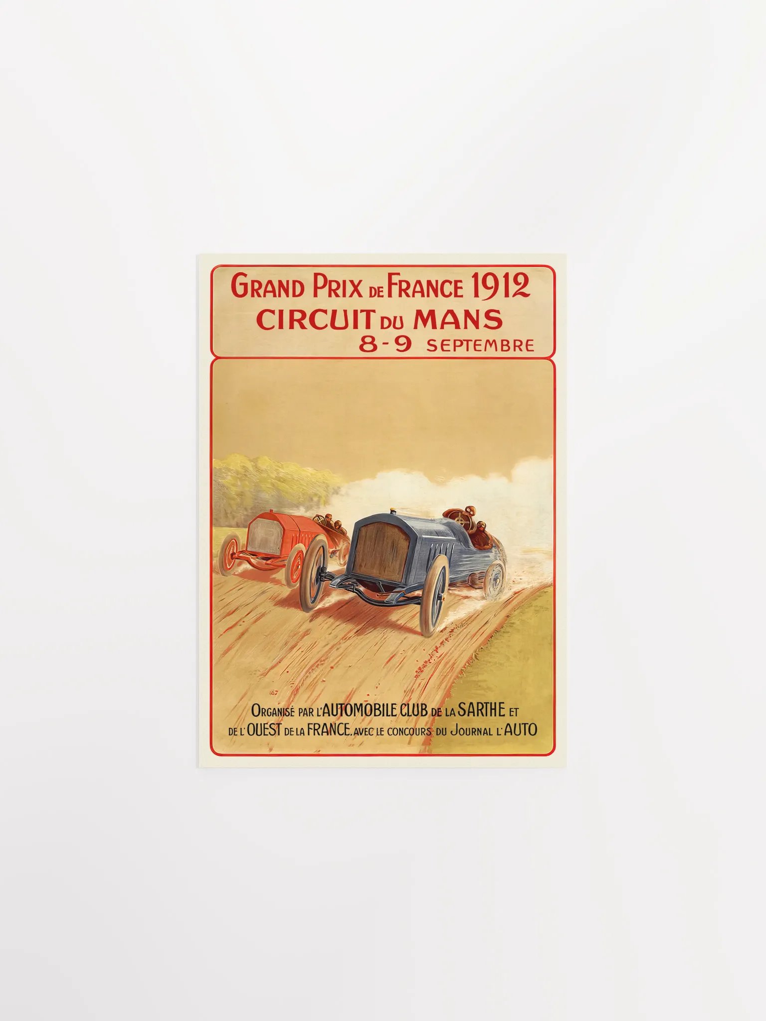 France Vintage F1 Grand Prix, 1912 poster — Vintage Formula 1 poster, Monaco Grand Prix poster, retro travel poster, retro travel art product image (6)