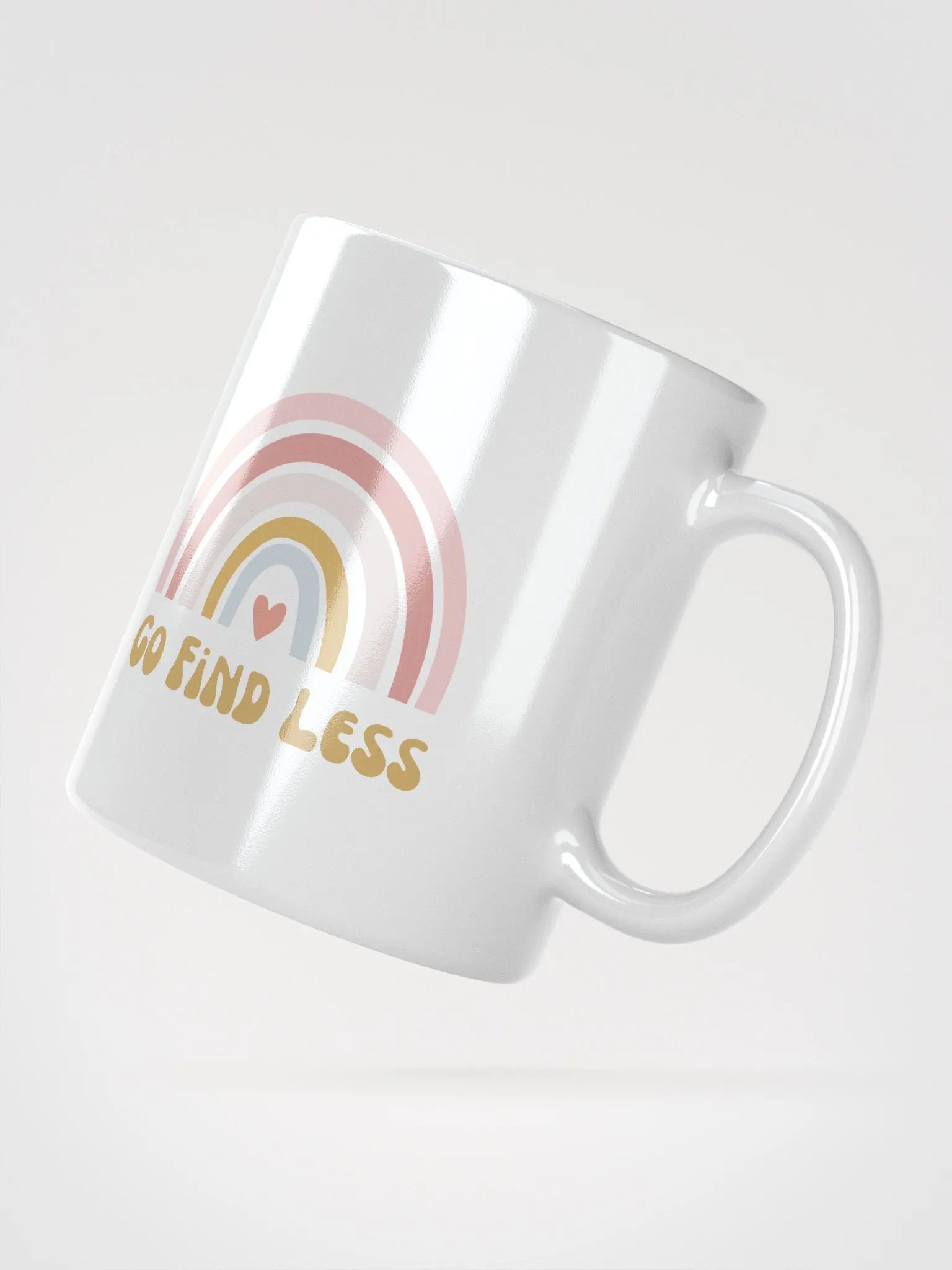 White Glossy Mug- Go find less product image (2)