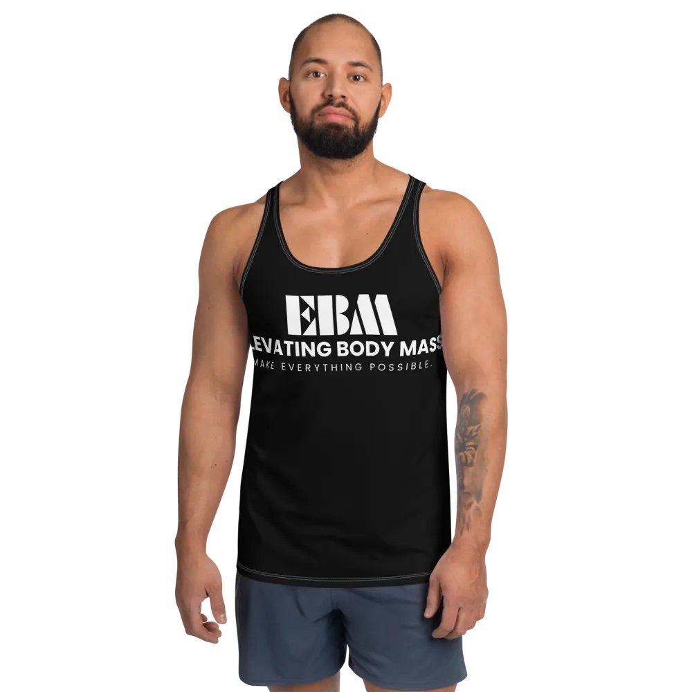 EBM Black All-Over Print Tank Top (White Logo) product image (1)