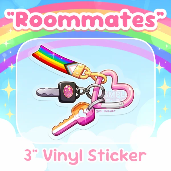 "Roommates" Clear Vinyl Sticker product image (1)