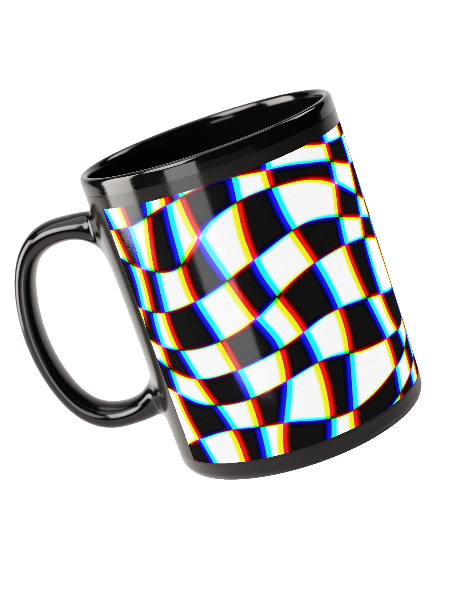 Trippy Checkered Black Mug product image (3)