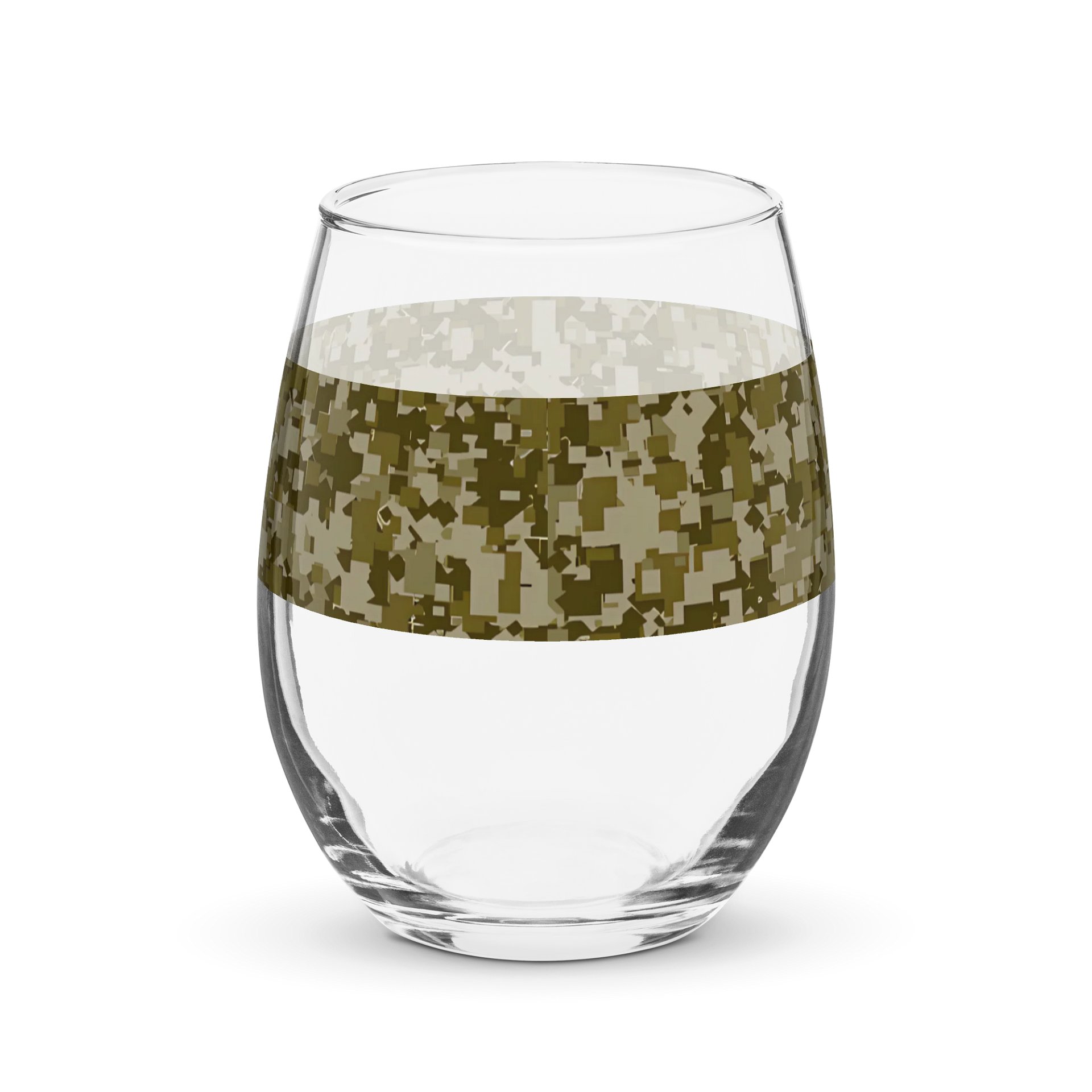 Pixelated Camo Stemless Wine Glass product image (2)