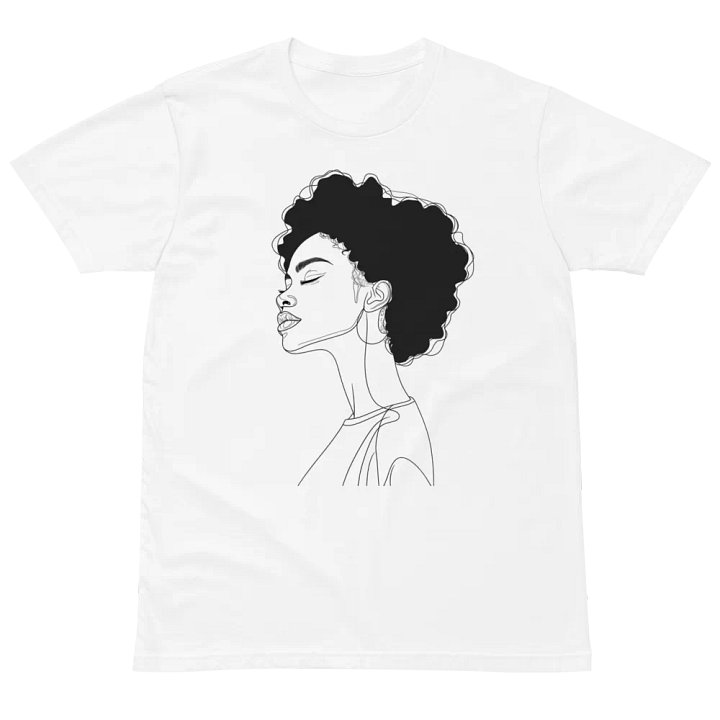 Curly Woman Line Art Profile Unisex Tee product image (17)
