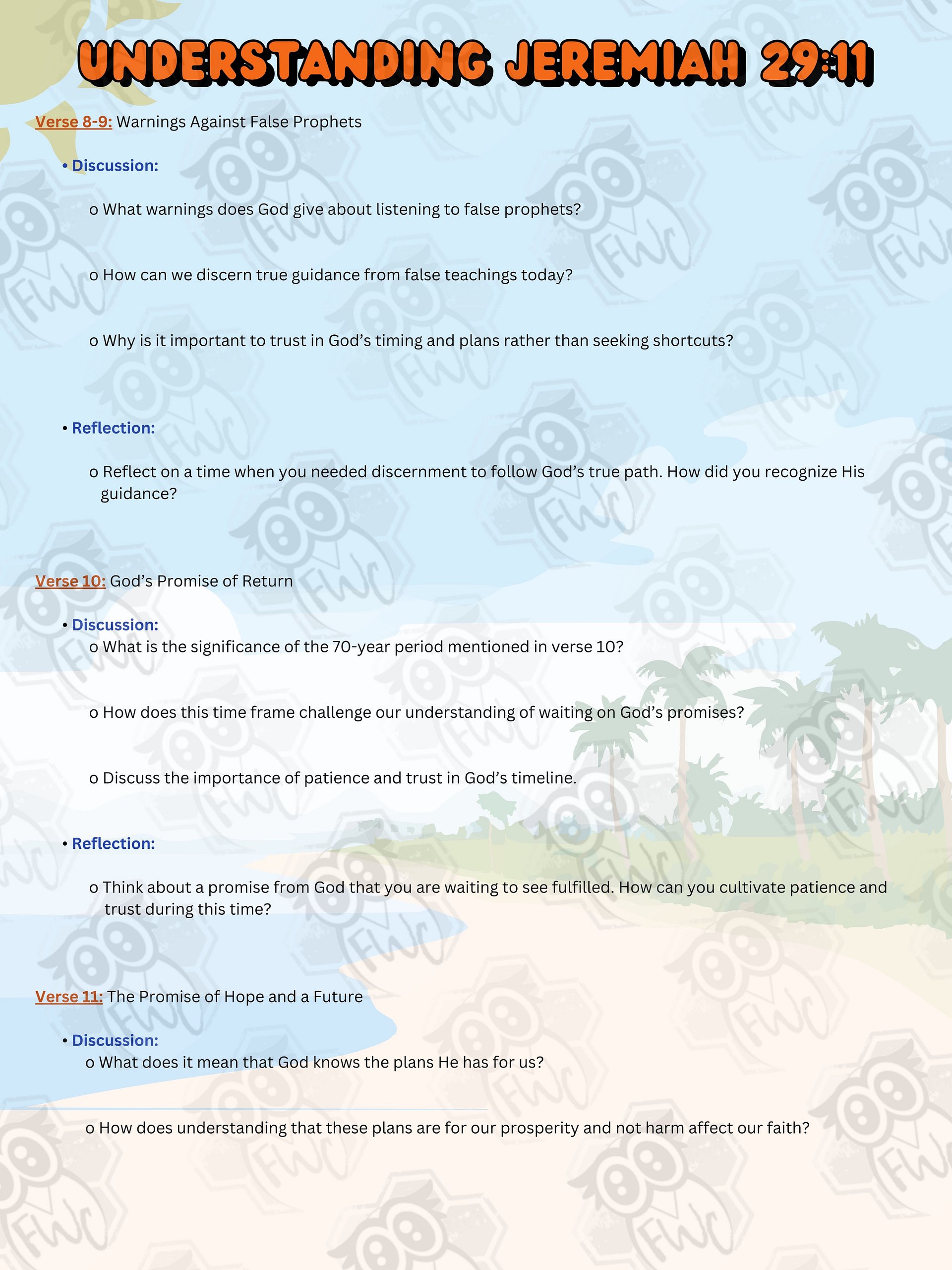 Understanding Jeremiah 29:11 Bible Study Printable product image (3)