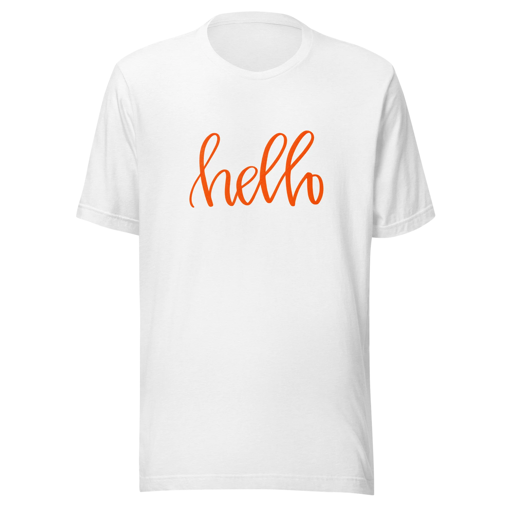 AK’s Hello! — Bright Orange on White - T-Shirt product image (1)