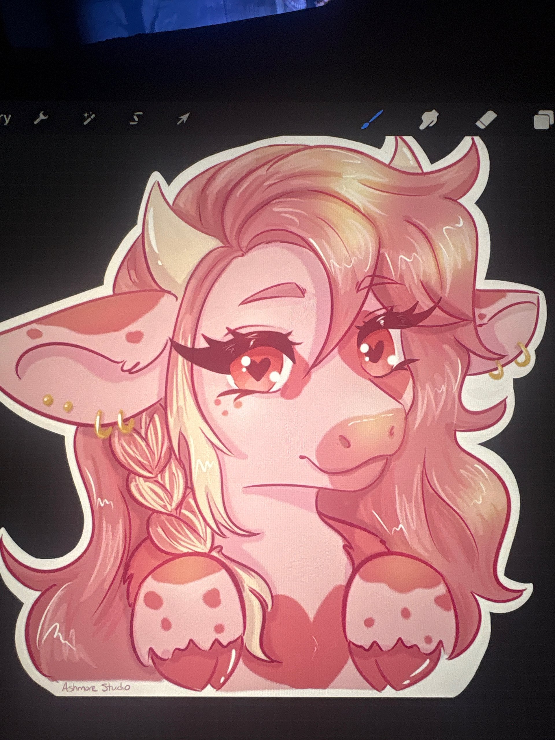 Ash cow holo sticker product image (1)