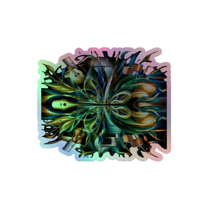 Exclusive Holographic Abstract Sticker | Premium Kiss-Cut Vinyl | Iridescent Art for Laptops & More product image (2)