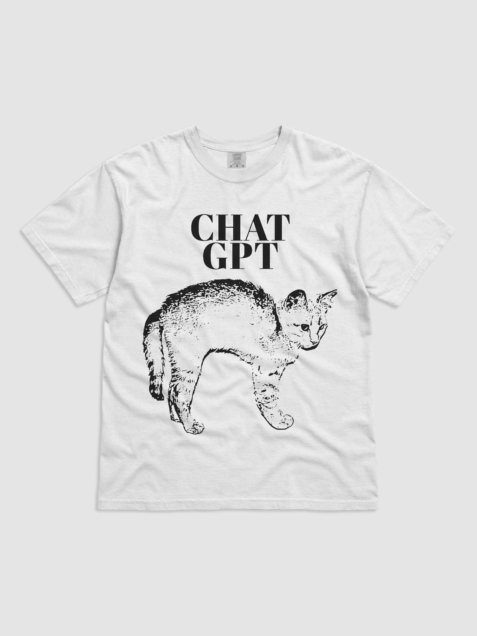 B&W CHAT GPT : Heavyweight Cotton T-Shirt product image (3)